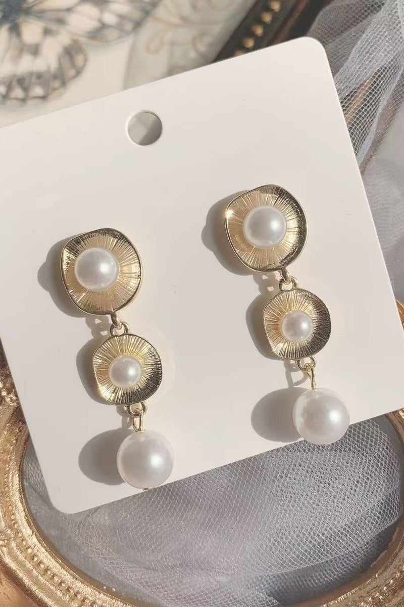 Goolsky S925 Sterling Silver Baroque Pearl Geometric Stud Earrings | Korean Retro Metal Minimalist Style for Women  - Image 2