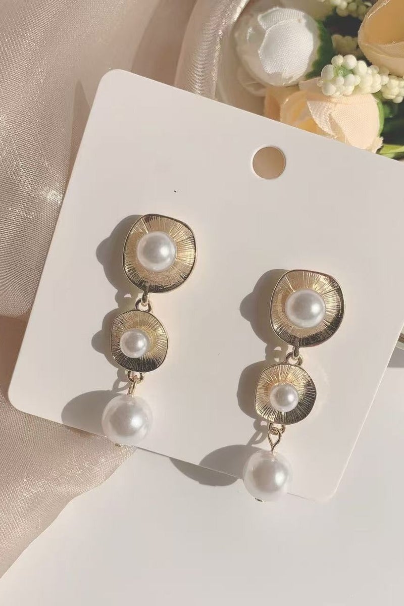 Goolsky S925 Sterling Silver Baroque Pearl Geometric Stud Earrings | Korean Retro Metal Minimalist Style for Women  - Image 3