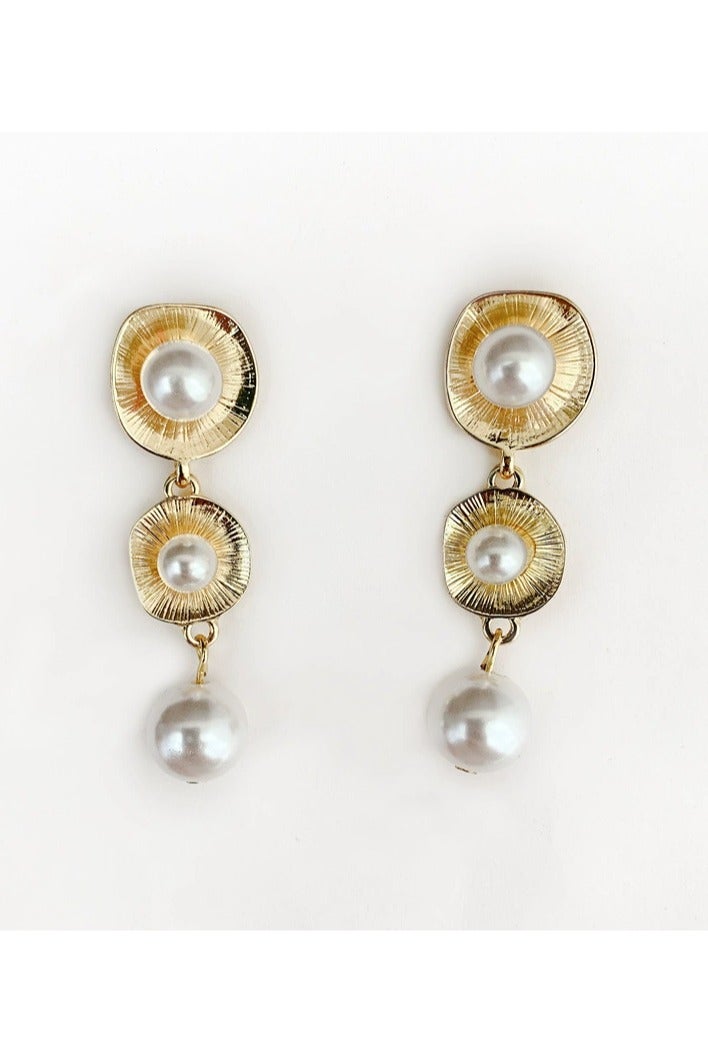 Goolsky S925 Sterling Silver Baroque Pearl Geometric Stud Earrings | Korean Retro Metal Minimalist Style for Women  - Image 4