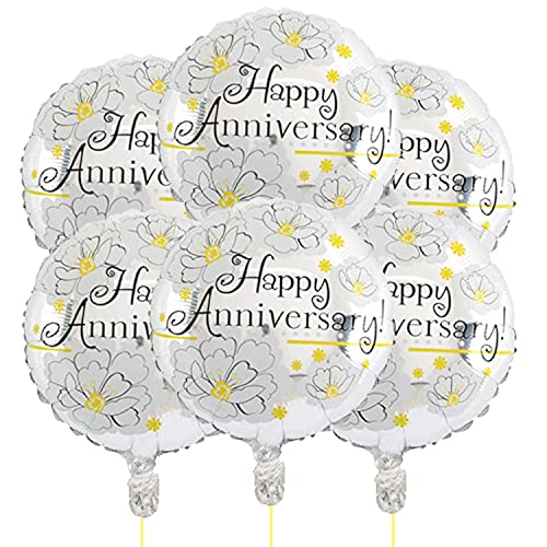 AMFIN® (Pack of 7) Happy Anniversary Foil Balloon/Anniversary Decoration foil/Foil Decoration Anniversary/Suprise Anniversary Balloon - Image 1