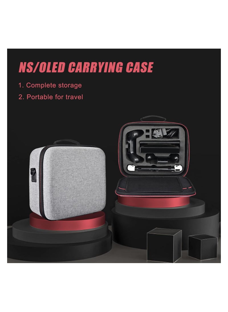 Portable Storage Case for Nintendo Switch and Switch OLED - Large Carrying Case for Console and Accessories, Easy to Clean, Grey Color. Perfect for On-the-Go Gaming! - Image 4