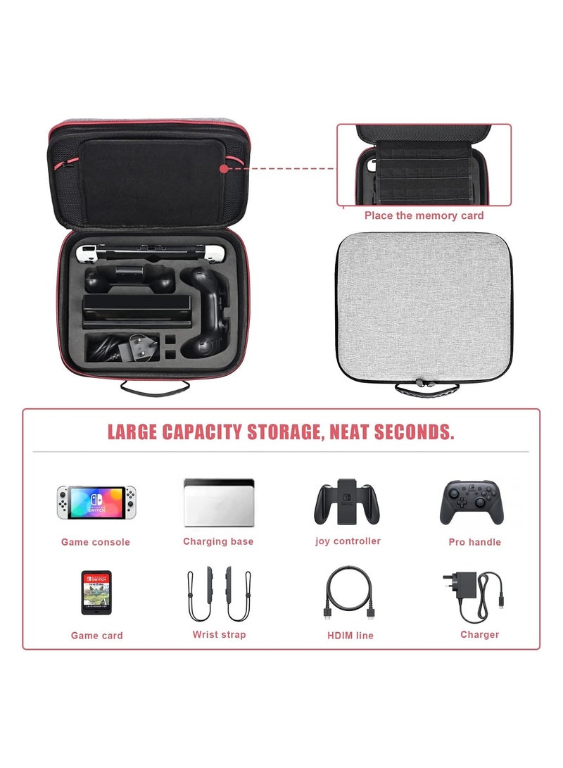Portable Storage Case for Nintendo Switch and Switch OLED - Large Carrying Case for Console and Accessories, Easy to Clean, Grey Color. Perfect for On-the-Go Gaming! - Image 5