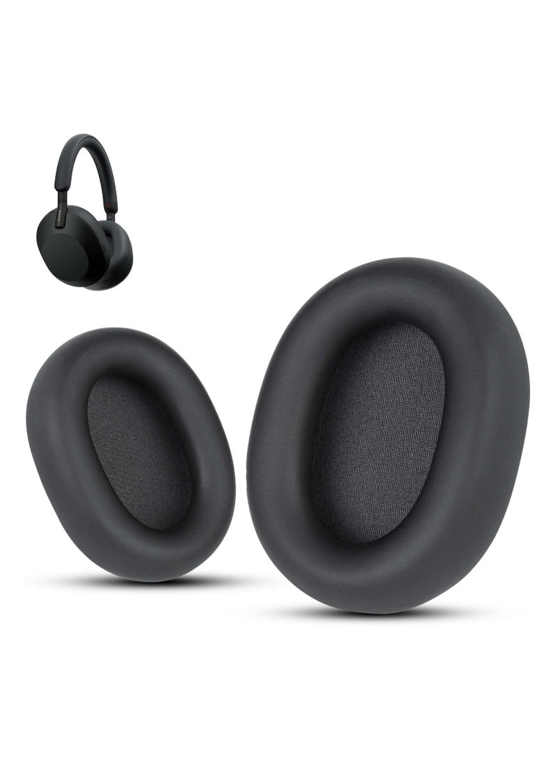 Earpads for Sony WH-1000XM5,A Pair of Replacement Ear Cushion Pads with Protein Leather and Memory Foam for Sony WH1000XM5 Noise canceling Extra Thick Headset,Black - Image 1