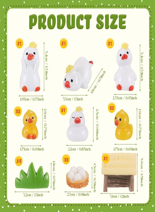 Soulchen 18 Pcs Duck Cake Decorations Resin Duck Birthday Cake Topper Thatched House Egg Grass Farm Animal Birthday Party Supplies for Party Supplies Farm Celebration Photo Props - Image 2