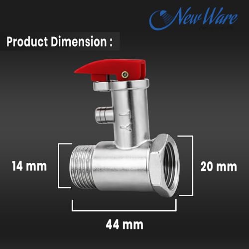 NEW WARE Electric Water Heater Pressure Relief Safety Valve 0.9 MPa | Heavy-Duty Metal Check Valve for Geyser Protection | Pack of 2 - Image 3