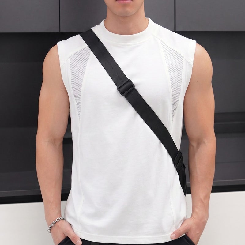 Men's Breathable Mesh Fitness Vest, Quick Dry, Sleeveless - Image 1