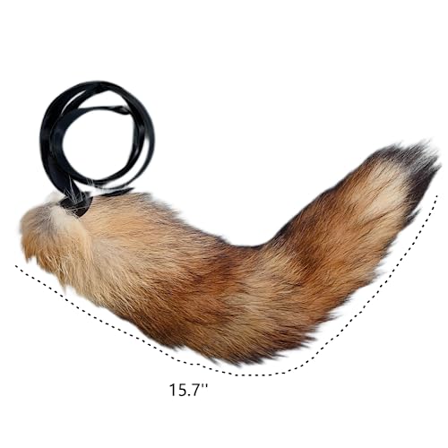 VIGVAN Fox Cosplay Costume with Fluffy Ear Tail Set for Halloween (C Brown Black) - Image 3