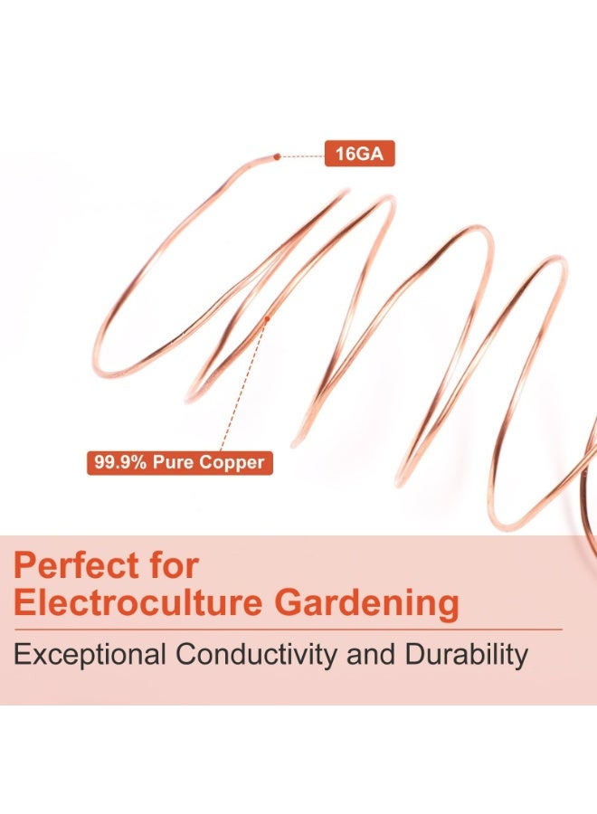 CMGTYYD. سلك نحاسي للبستنة الكهربائية، سلك نحاسي عاري بقطر 16 بوصة بطول 65 قدمًا، نحاس ناعم بنسبة 99.9٪ لنمو النباتات والخضروات - Image 3