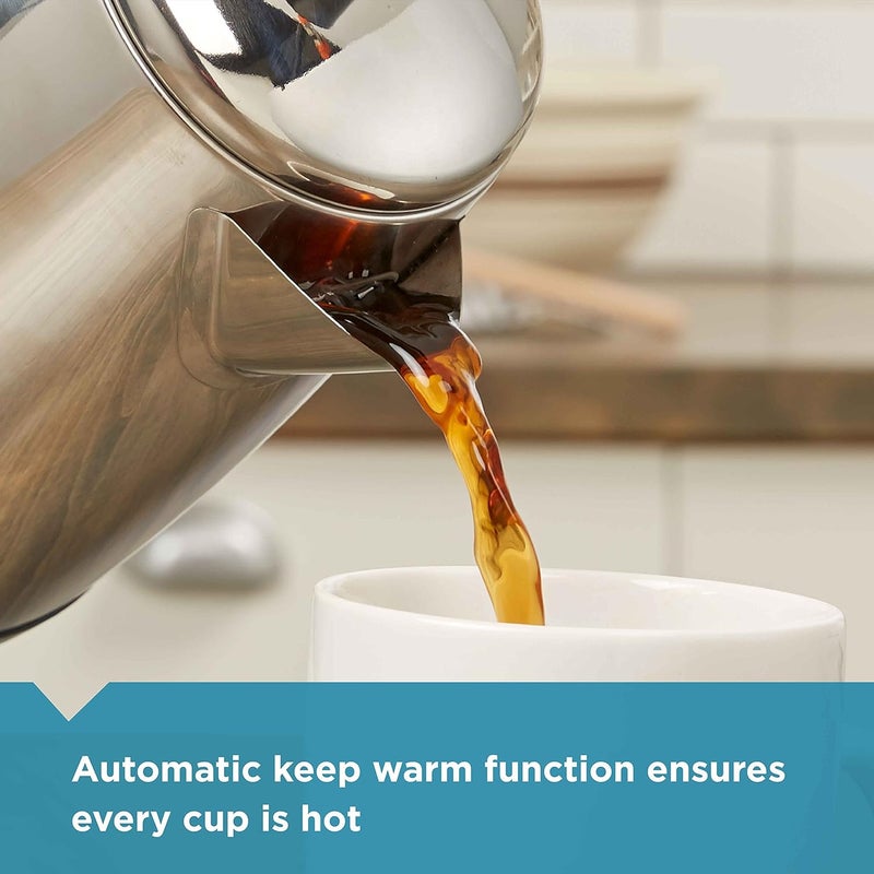 Farberware Electric Coffee Percolator, Stainless Steel Basket, Automatic Keep Warm, No-Drip Spout, 8 Cup - Image 2