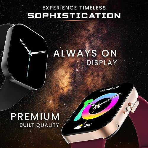 HAMMER Robust 1.96" AMOLED Smart Watch for Men with BT Calling, 410 * 502 PX, Always on Display, 800 Nits, Multi Sports Modes, 60Hz Refresh Rate (Charcoal Black) - Image 4