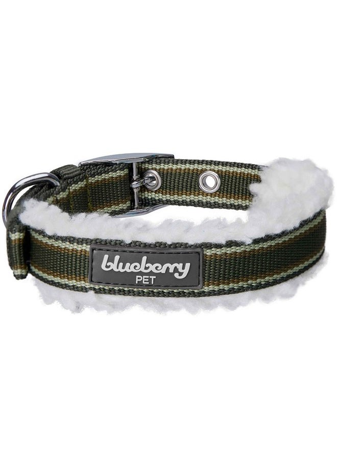 Blueberry Pet Soft & Comfy Multi-Colored Stripe Fleece Padded Adjustable Dog Collar with Metal Buckle - Olive Green, Neck 9-12.5", for Small Breed - pzsku/ZE1B2440C26A96E4DEB12Z/45/_/1737031890/6428ab2f-f799-4cb4-a10e-cc0e5a5f3e0e