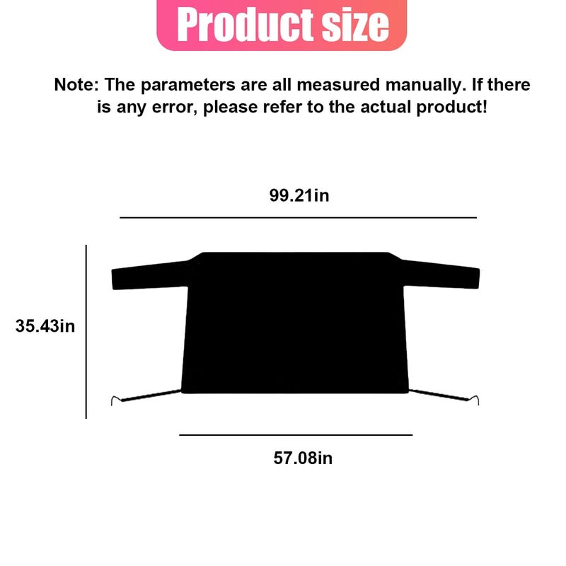 UHANBUT Car Rear Windshield Snow Ice Cover, Oxford Waterproof Auto Sun Shade, 57'' Ã— 35'' Vehicle Windproof Protect Cover, Winter Frost Automotive Exterior Accessories for SUV, Sedan, Truck (Rear) - Image 2