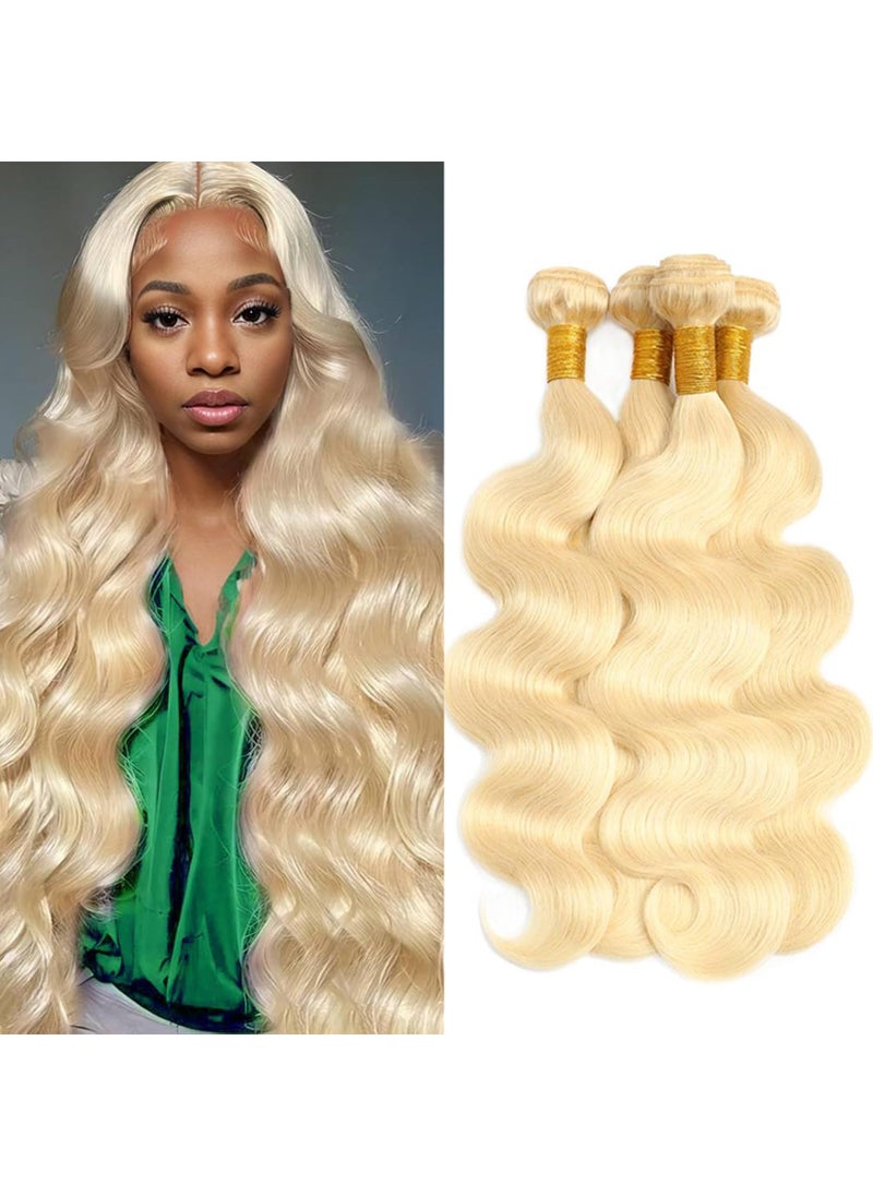 ROYAL IMPRESSION 613 Bundles Human Hair 16" 18" 20" 22" 400g 12A Grade 613 Blonde Body Wave Human Hair 4 Bundles 100% Unprocessed Virgin Brazilian Human Hair Weave Bundles 