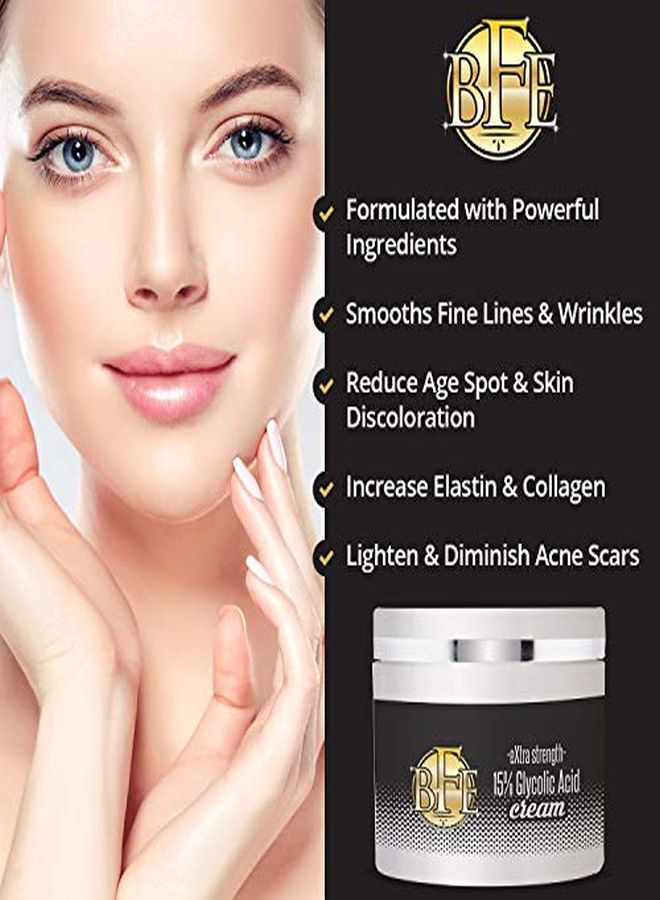 Beauty Facial Extreme كريم مضاد للتجاعيد بحمض الجليكوليك بنسبة 15%، حمض ألفا هيدروكسي القوي المعزز بمستخلص الشاي الأخضر. يحسن البشرة ويزيل الخطوط الدقيقة والتجاعيد. - Image 2