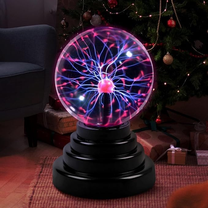 WROPZO Plasma Ball Light 3 Inch Electric Lightning Globe USB Powered Touch Sensitive - Image 1