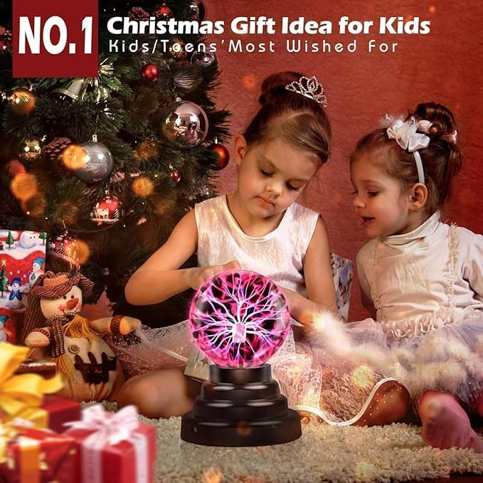 WROPZO Plasma Ball Light 3 Inch Electric Lightning Globe USB Powered Touch Sensitive - Image 2