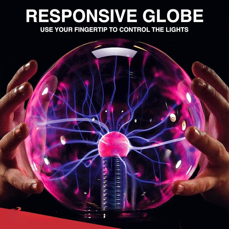 WROPZO Plasma Ball Light 3 Inch Electric Lightning Globe USB Powered Touch Sensitive - Image 4