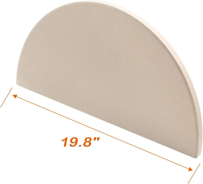 MixRBBQ BBQ Future 19.8 Inch Half-Moon Ceramic Heat Deflector Plates for Kamado Joe Big Joe I, II & III, 2-Pack, White - Image 2