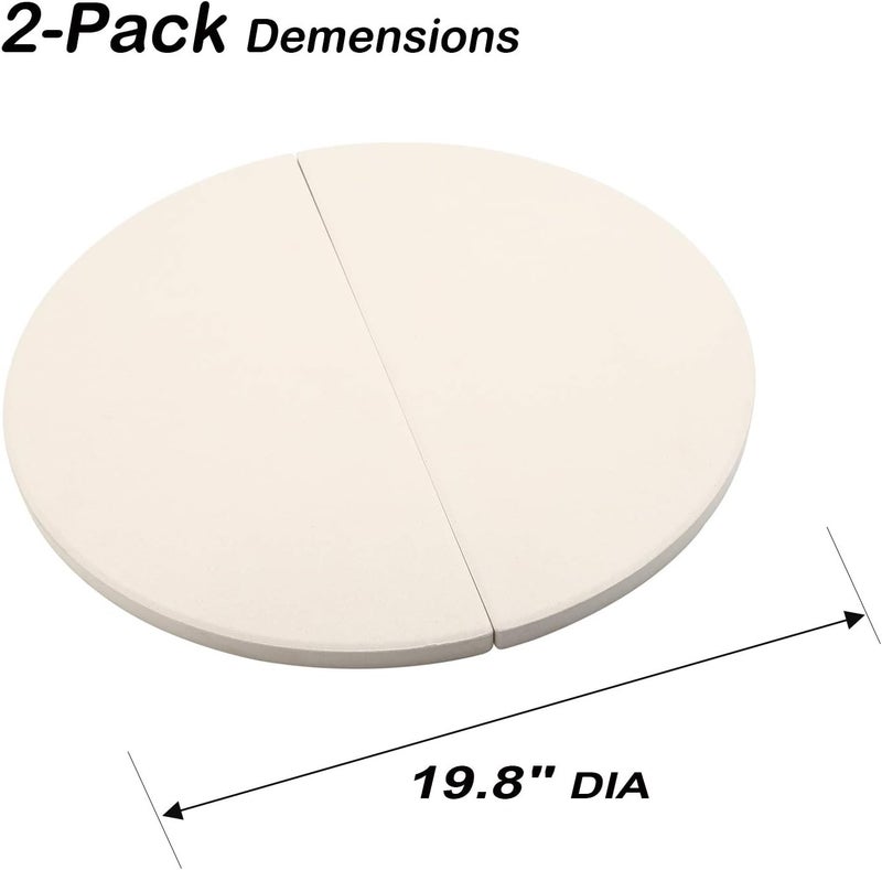 MixRBBQ BBQ Future 19.8 Inch Half-Moon Ceramic Heat Deflector Plates for Kamado Joe Big Joe I, II & III, 2-Pack, White - Image 3