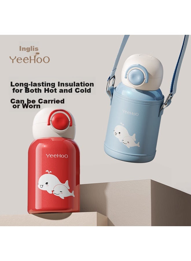 Yeehoo Insulated Cup, Children's Water Bottle, Baby Thermos Cup, 316 Stainless Steel Insulated Cup, Straw Cup, Water Bottle - Blue - Image 1