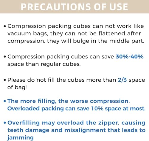 BAGAIL 4 Set/6 Set/8 Set Compression Packing Cubes Travel Accessories Expandable Packing Organizers(Purple HalfMesh 6 Set) - Image 5