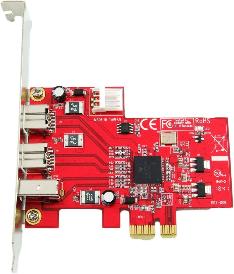 Ableconn PEX-FW107 1394b & 1394a 3-Port PCI Express (PCIe) Low Profile FireWire Host Adapter Card - TI XIO2213 Chipset - Image 2