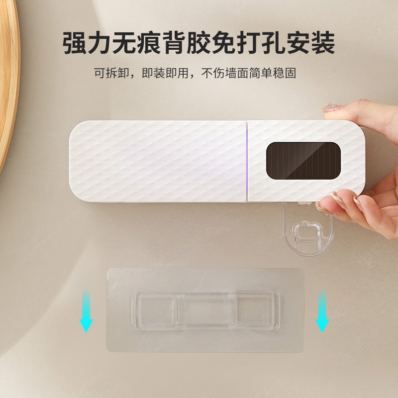 Ultraviolet Sterilization Tooth Cup Non-Perforated Toothbrush Sterilizer Electric Drying Storage Bathroom Wall-Mounted Toothbrush Holder - Image 4