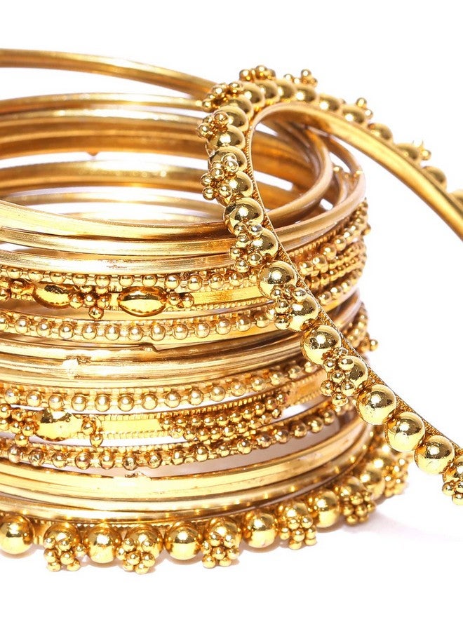 YouBella Antique Look Gold Plated Traditional Bracelet Bangle Set for Women (2.8) - Image 5