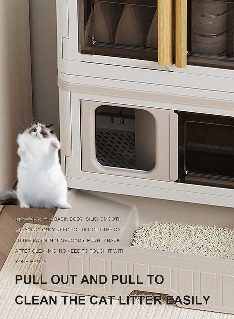 كيدل قطة القمامة صندوق الحاجز مخفي القمامة صندوق الأثاث غرفة التخزين مجلس الوزراء الداخلي قطة منزل الجدول الجانبي قطة صندوق مجلس الوزراء - Image 5