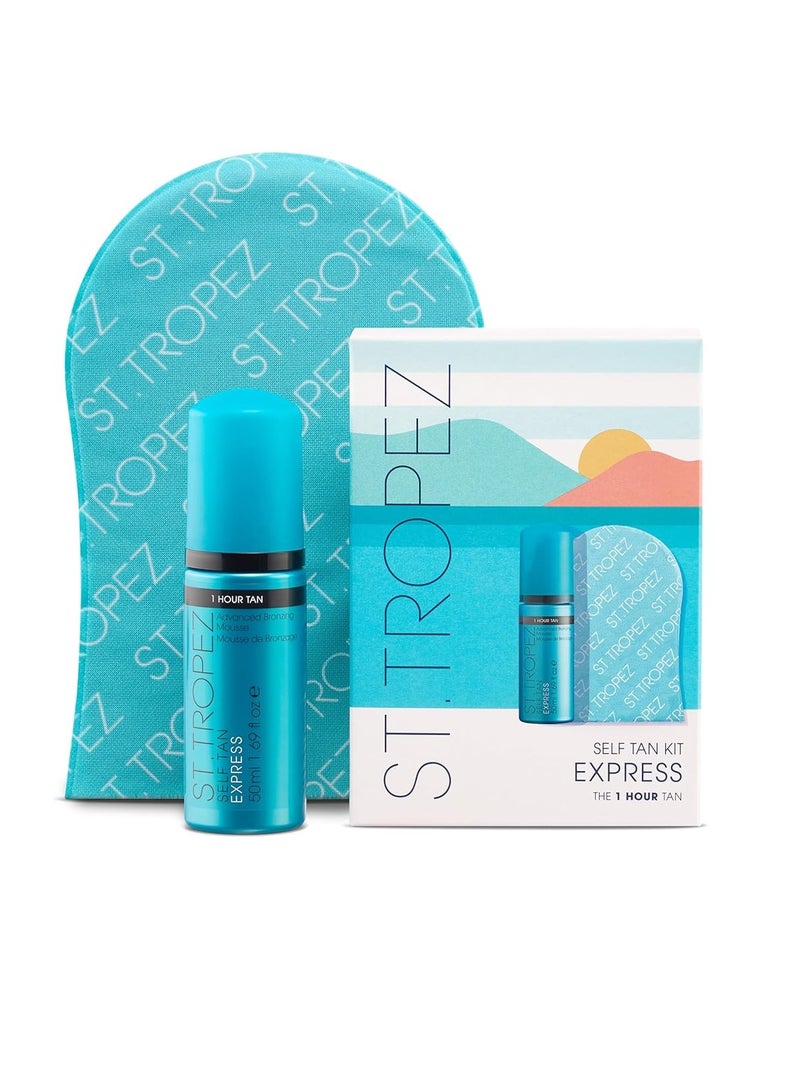 ST.TROPEZ St.Tropez Self Tan Express Mini Kit, Travel-Sized Bronzing Mousse & Tanning Applicator Mitt, Vegan-Friendly Tanner, Even & Natural Self Tan  - Image 4