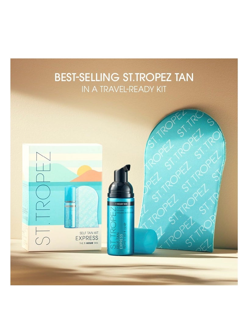 ST.TROPEZ St.Tropez Self Tan Express Mini Kit, Travel-Sized Bronzing Mousse & Tanning Applicator Mitt, Vegan-Friendly Tanner, Even & Natural Self Tan  - Image 2