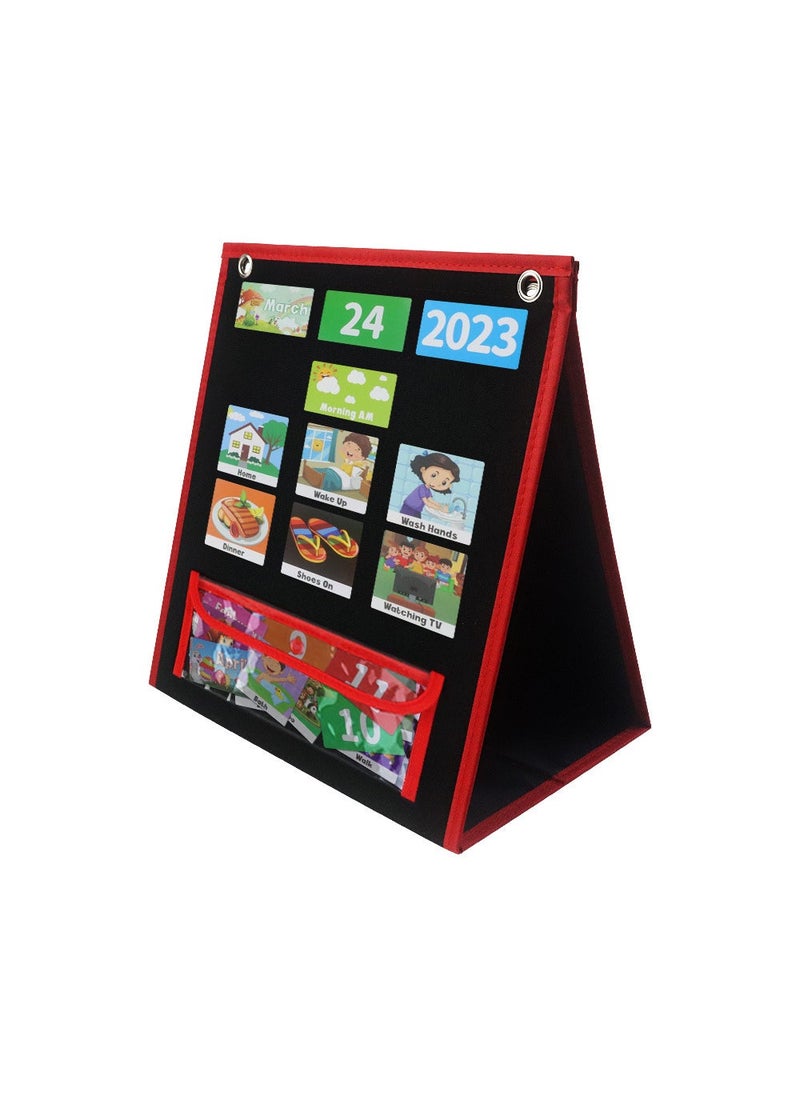 Childrens Visual Schedule daily work Schedule Kids Visual Schedule Calendar Black 