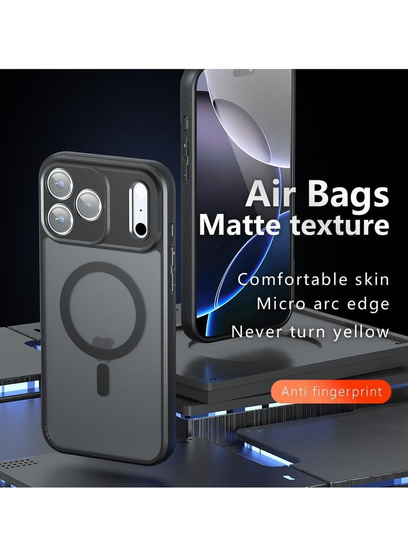 Case Cover Shockproof Hard PC Back Soft TPU Frame Matte Black Slim Protective Cover Compatible with Iphone 17 Pro Max ( Matte Black) - Image 2