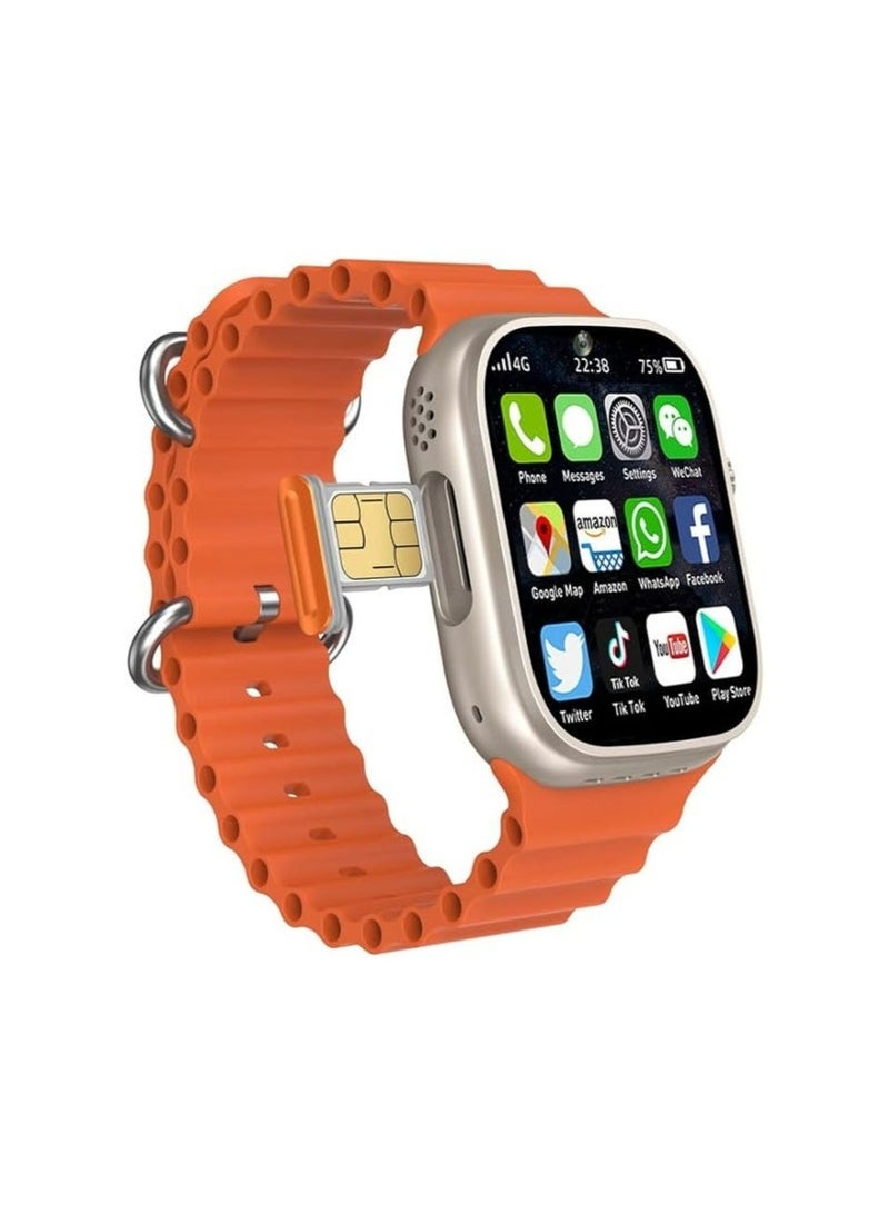 Telzeal TC4G Smart Watch with 2.2 Inch Full Touch HD Display, Bluetooth Calling, Health Monitoring, Activity Tracker, Multiple Watch Faces, Notifications, Weather Updates, Long Battery Life, Stylish Metal Body – Gold - Image 1