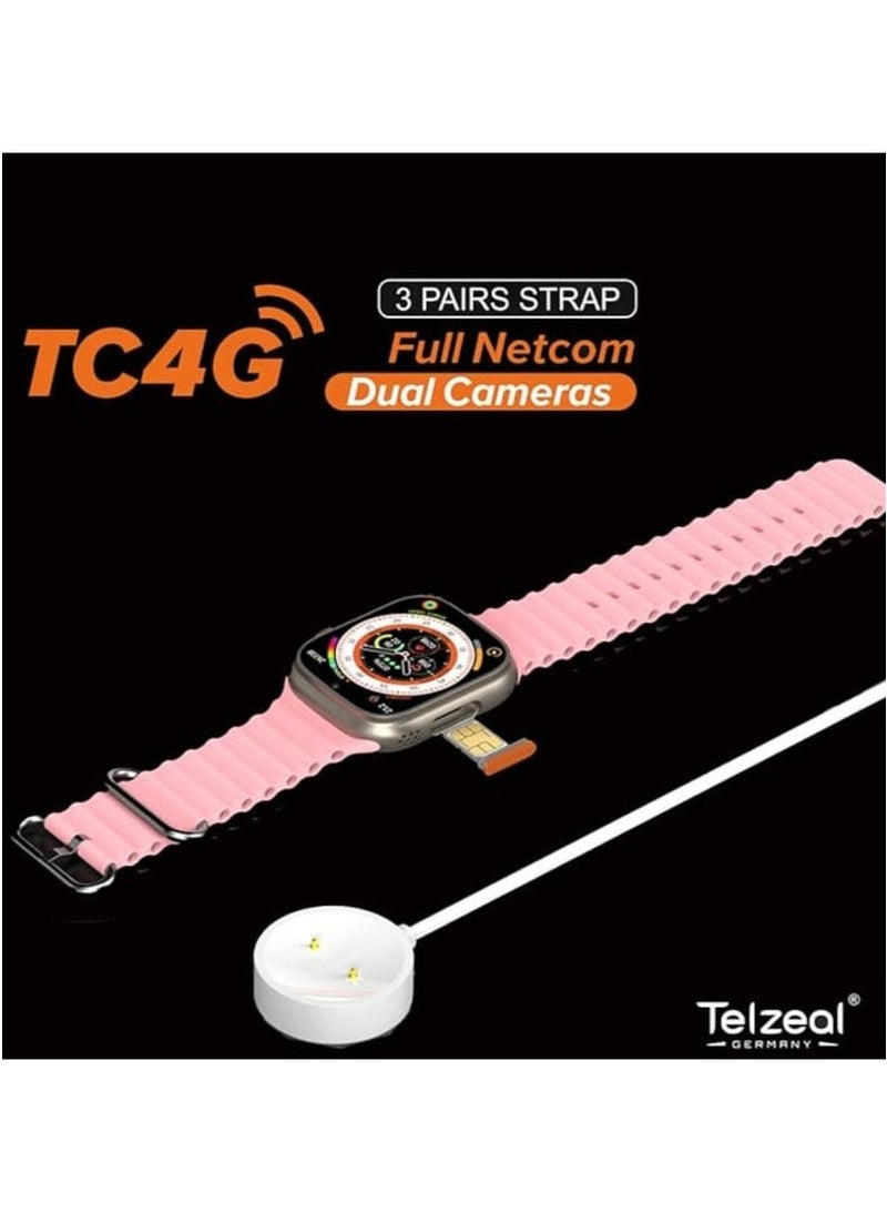 Telzeal TC4G Smart Watch with 2.2 Inch Full Touch HD Display, Bluetooth Calling, Health Monitoring, Activity Tracker, Multiple Watch Faces, Notifications, Weather Updates, Long Battery Life, Stylish Metal Body – Gold - Image 4