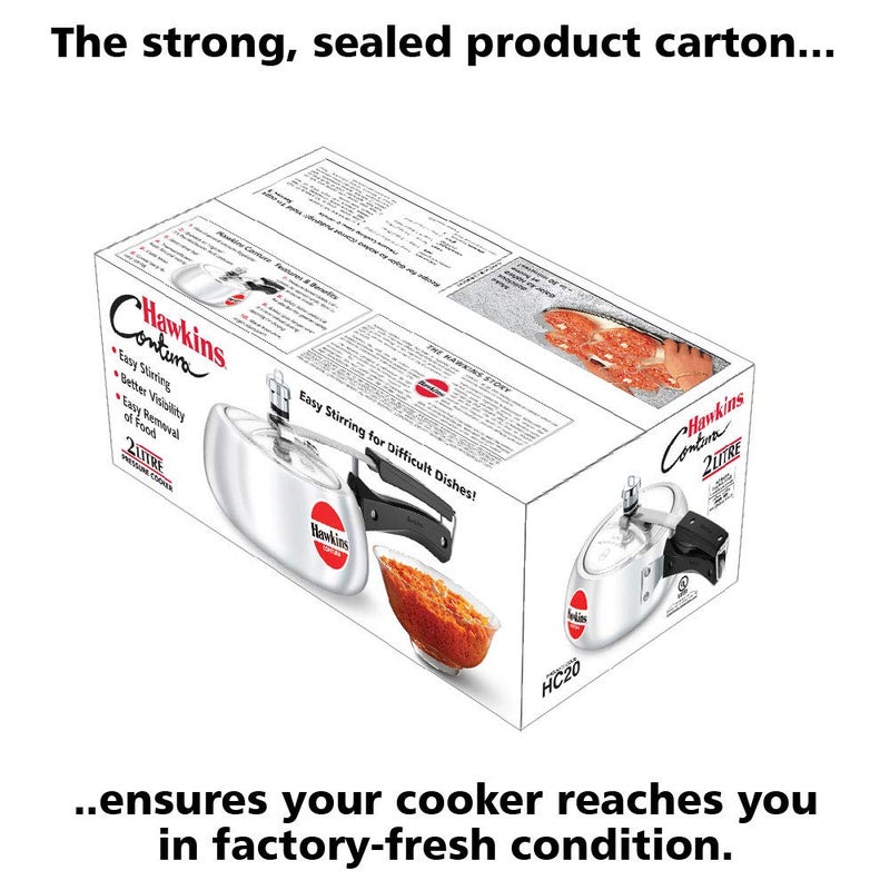 Hawkins Contura 2L Aluminium Inner Lid Pressure Cooker (Silver) - Image 4