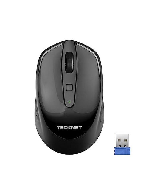 Mini Wireless Mouse 2.4Ghz Small Computer Mouse With Usb Receiver 3 Adjustable Dpi Portable Mouse For Kids Aa Battery Powered Travel Mouse For Laptop Pc Mac Chromebookblack