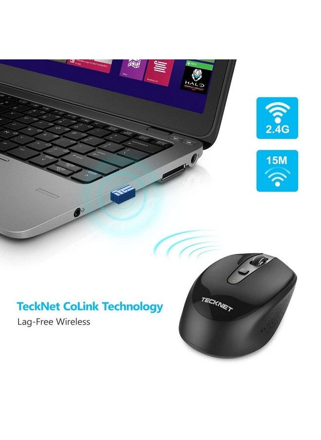 Mini Wireless Mouse 2.4Ghz Small Computer Mouse With Usb Receiver 3 Adjustable Dpi Portable Mouse For Kids Aa Battery Powered Travel Mouse For Laptop Pc Mac Chromebookblack
