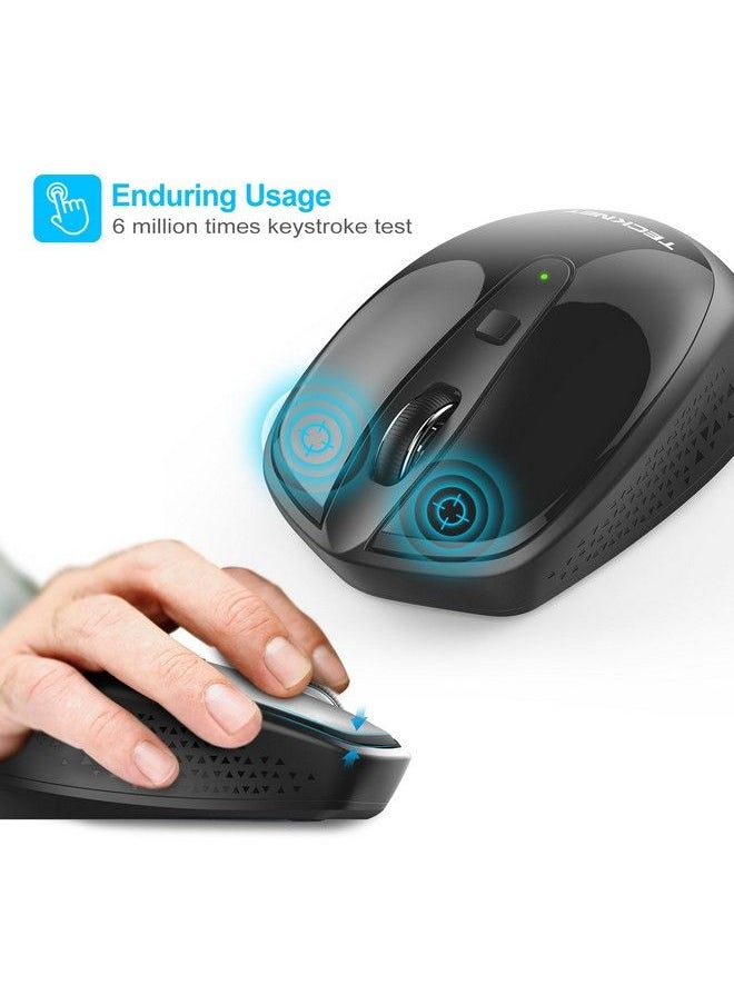 Mini Wireless Mouse 2.4Ghz Small Computer Mouse With Usb Receiver 3 Adjustable Dpi Portable Mouse For Kids Aa Battery Powered Travel Mouse For Laptop Pc Mac Chromebookblack