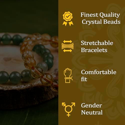 GEMSMANTRA Natural Green Aventurine & Citrine Stretchable Combo Crystal Bracelet | Lab Certified 8mm Round Cut Beads | Unisex Healing Bracelet for Men & Women | Promotes Luck, Abundance & Prosperity - Image 5