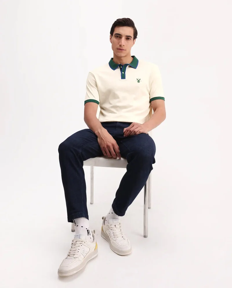 Rare Rabbit Men's Contrasting Details Knitted Polo