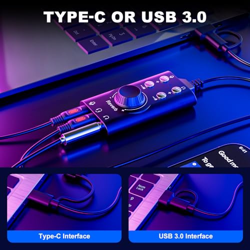 Facmogu Voice Changer with Multi Sound Effects, Portable USB 3.0/ Type-C to 3.5mm Jack Game Voice Changer, Virtual 7.1 Surround Sound Voice Disguiser Device for PS4/ PS5/ Windows、MacOS PC/Laptop/Phone - Image 5