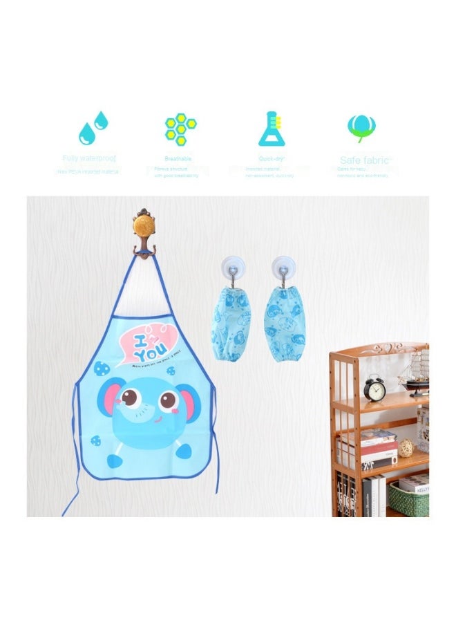 NIBEMINENT - Creative Cute Cartoon Children's Sleeve Apron Set - Image 1