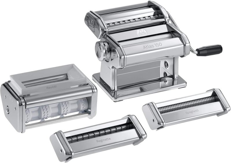 MARCATO MARCATO Made in Italy Multipast 4 Piece Pasta Maker Gift Set Includes Atlas 150 Classic Pasta Machine  ravioli  spaghetti  reginette  - Image 1