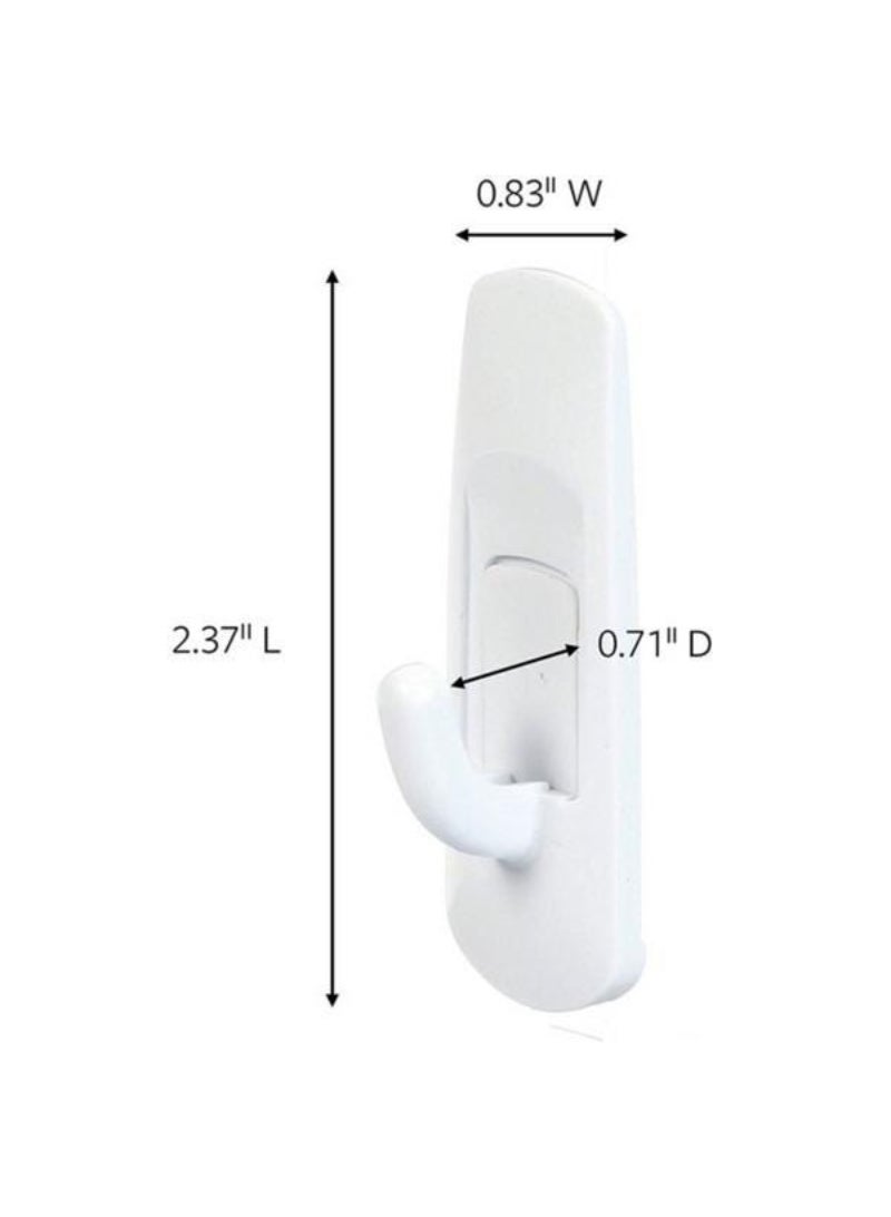 Command 2-Piece Damage-Free Hanging Plastic Utility Hook with Strips White Small 17002-MPES - Image 2