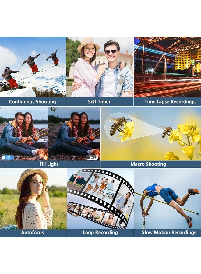 Generic 5K Digital Camera - WiFi 75MP Cameras for Photography - UHD Vlogging Camera for YouTube with 3" 180° Flip Screen - Autofocus Compact Video Travel Camara with 18X Zoom, 128GB SD Card - Image 4