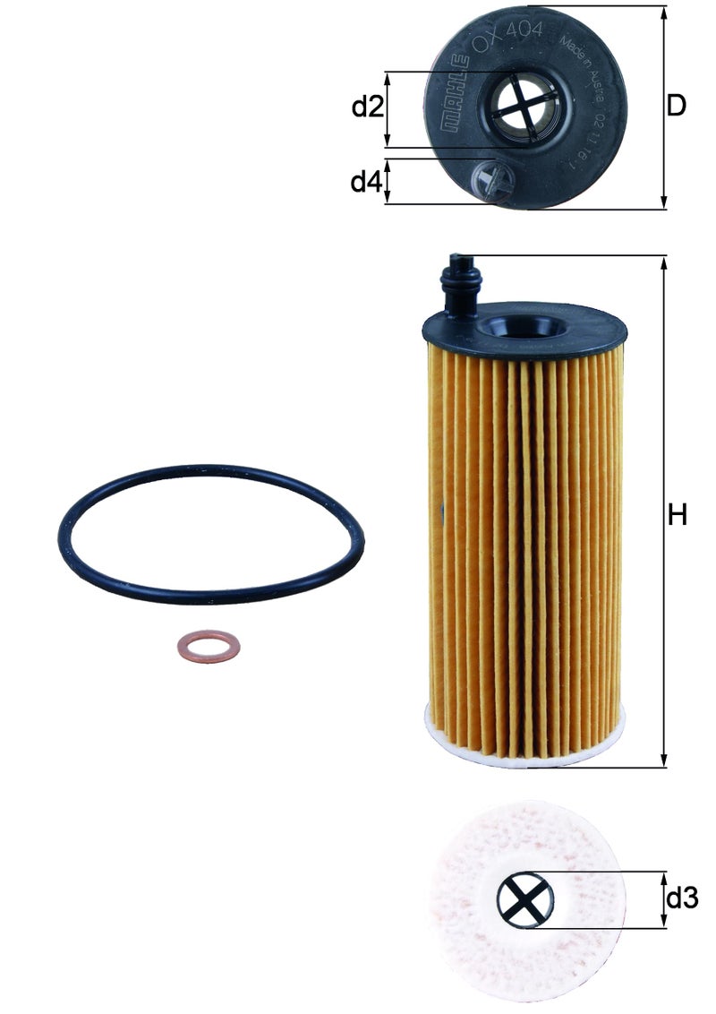 MAHLE Original OX 404D ECO Engine Oil Filter, 1 Pack - Image 4