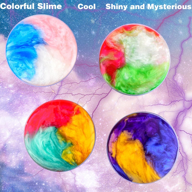 WUJYLY 4 Pack Galaxy Slime Kit,Party Favors for Kids, Non Sticky,Wet,Stress & Anxiety Relief,Slime Bulk for Boys Girl,Cute Stuffers,Super Soft Sludge Toy - Image 5
