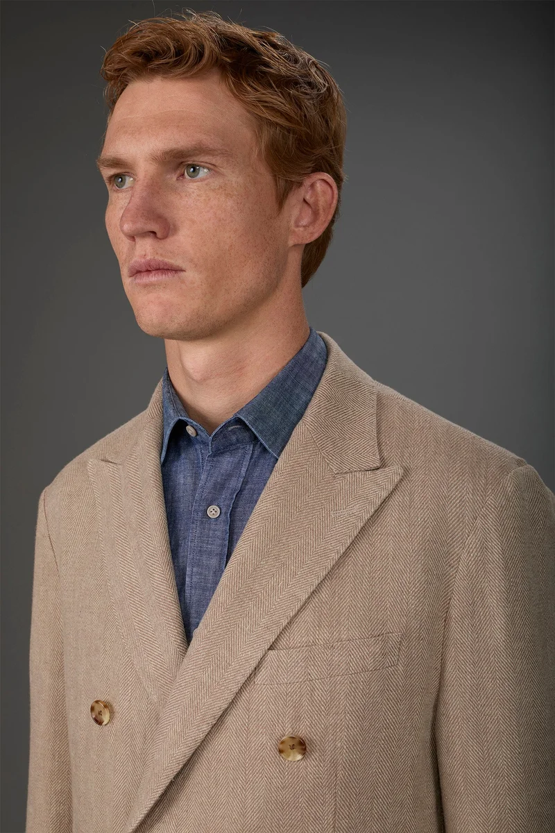 Doppelganger  Men's unlined double-breasted jacket - Beige for Men | Best Price UAE