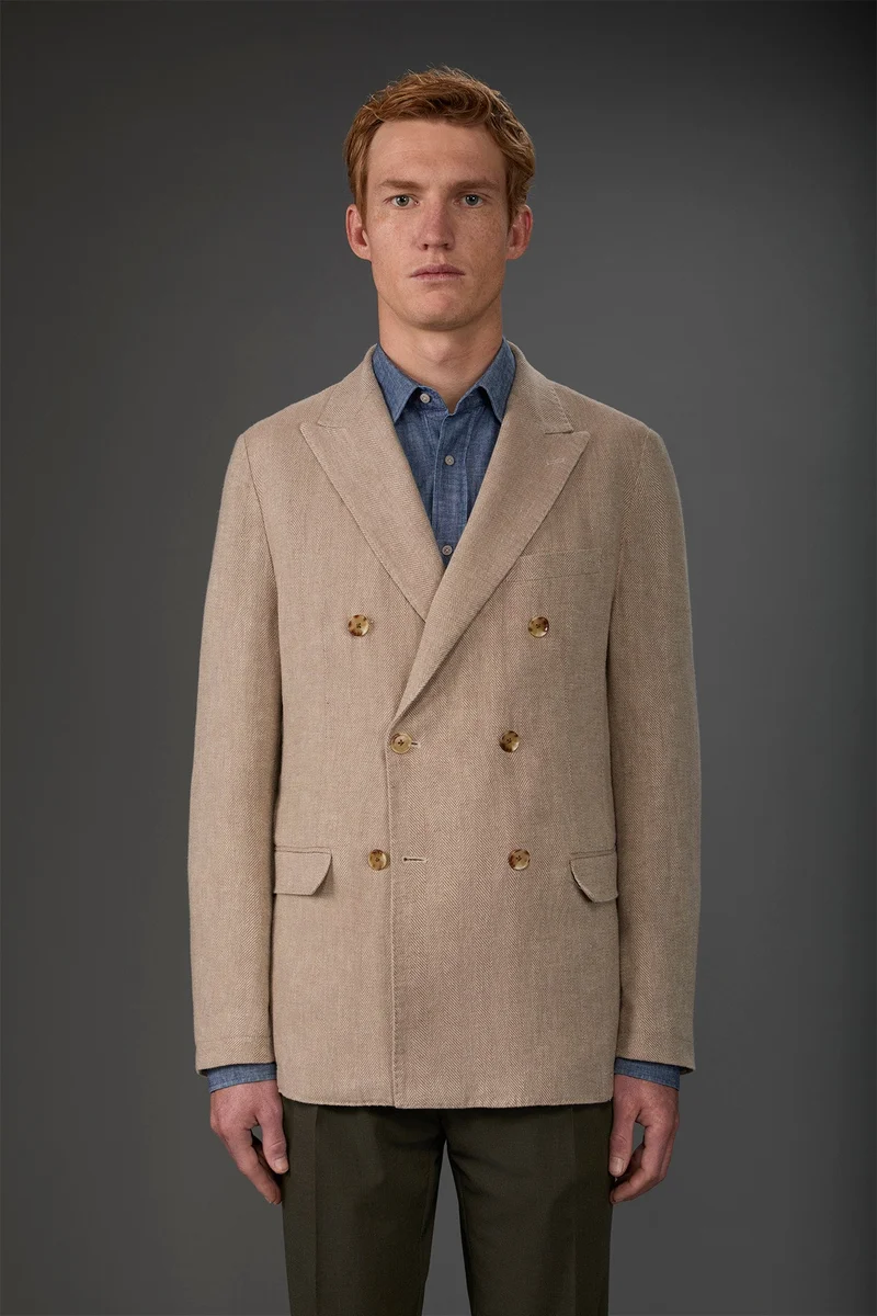 Doppelganger  Men's unlined double-breasted jacket - Beige for Men | Best Price UAE